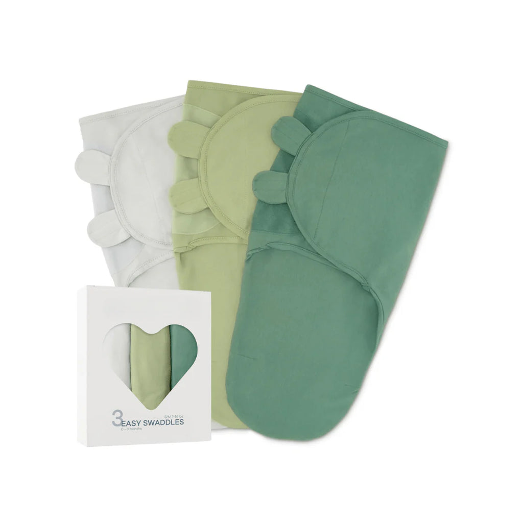 3-Pack Cotton Baby Swaddle Blankets with Velcro Closure, 0-6 Months
