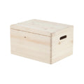 Rustic Wooden Storage Box with Lid - Versatile Organizer for Home & Office