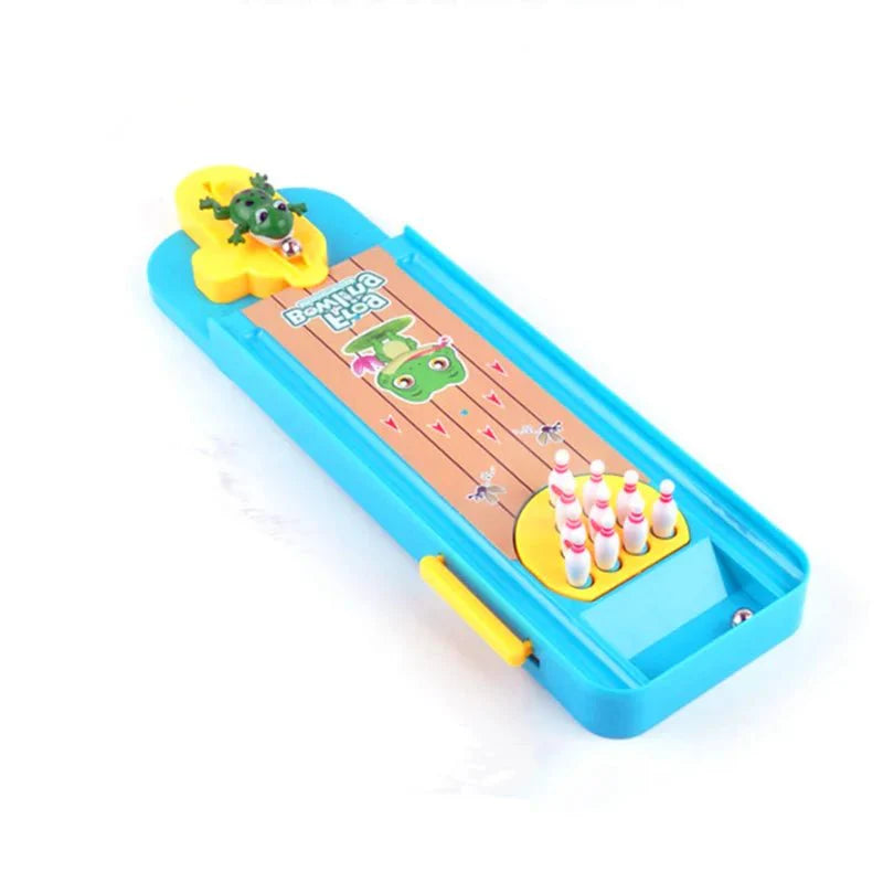 Mini Bowling Set with Frog Launcher for Kids 6+