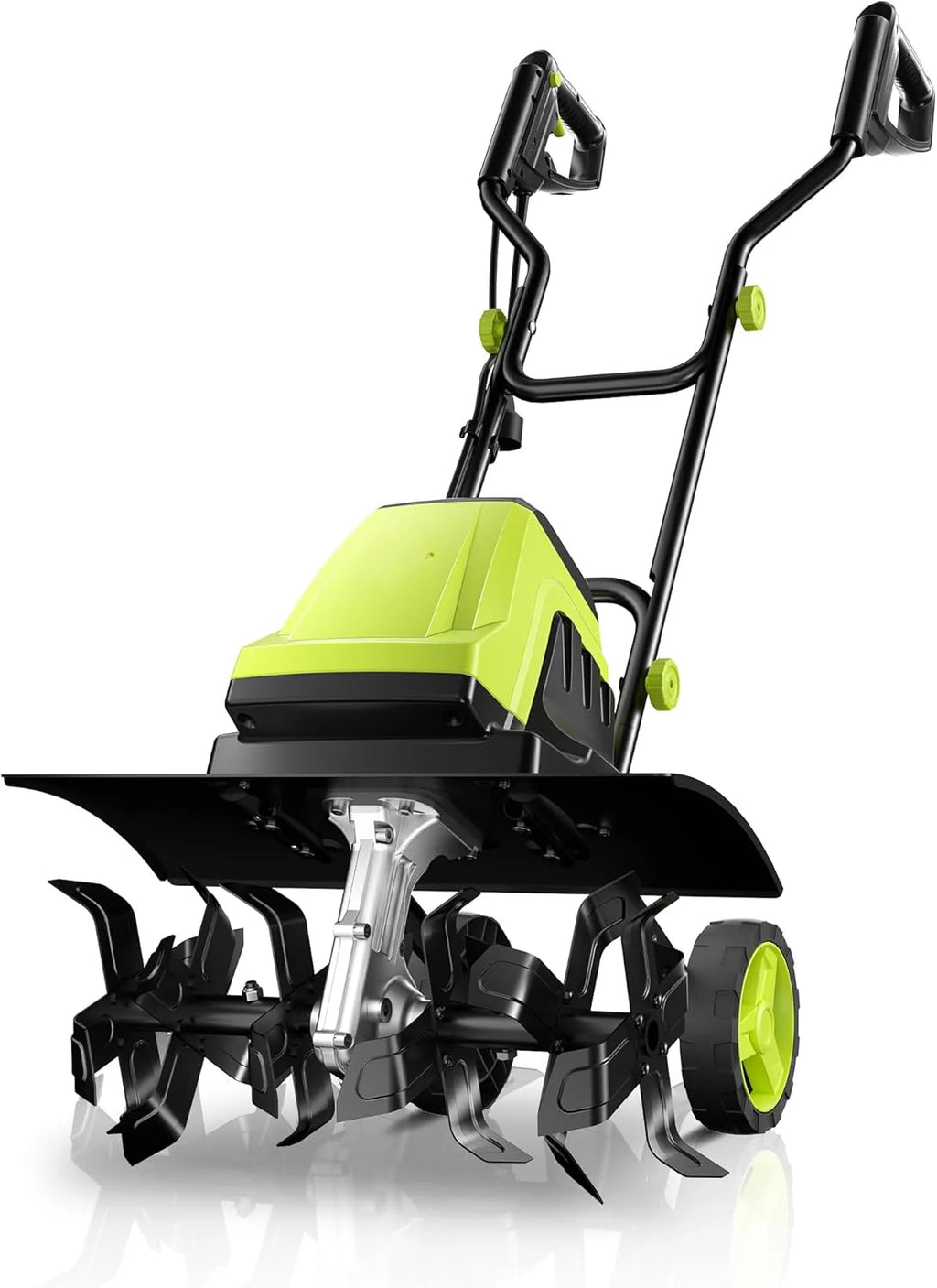 Electric Tiller, 15-Amp 18-Inch Width 9-Inch Depth Corded Tiller Cultivator 24 Durable Steel Tines Gardening Tiller with Adjustable Wheels Foldable Handle for Easy Soil Cultivation