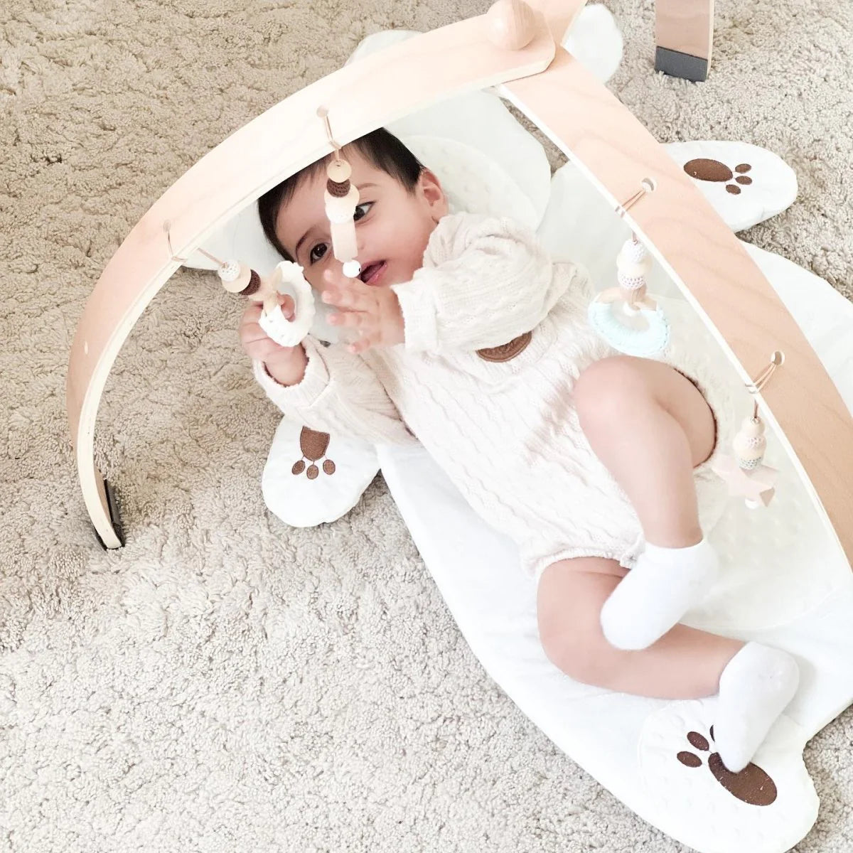 Play Arch Baby Gym with Hanging Toys, Multi-Texture Attachments